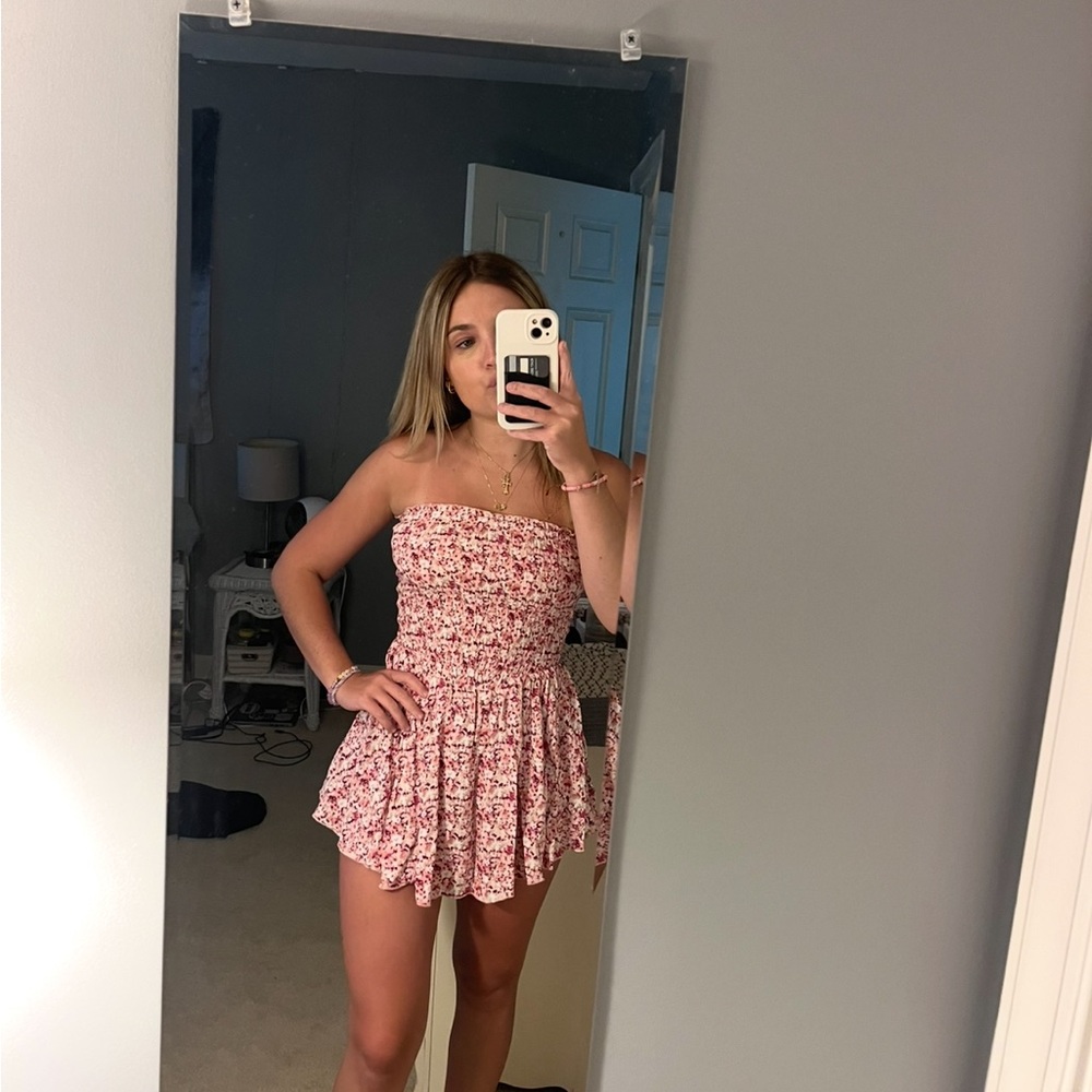 Floral Strapless Romper